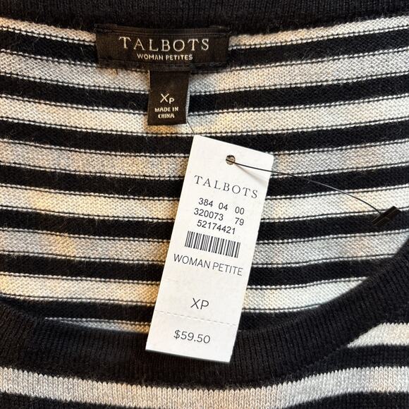 NEW Talbots Cashmere Cotton Blend Knit Shell Tank Top Women's XP Striped Soft - Picture 7 of 8